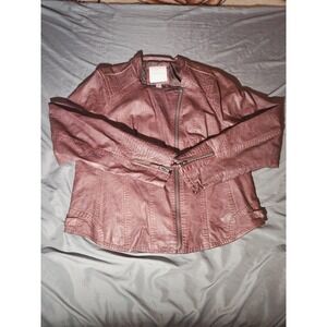 Maurice Women's Faux Leather Jacket‎ Size 2 /dark Brown Color